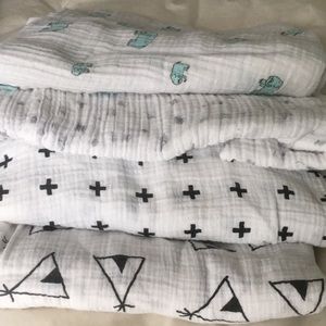 Bundle 4 Large Linen Swaddles